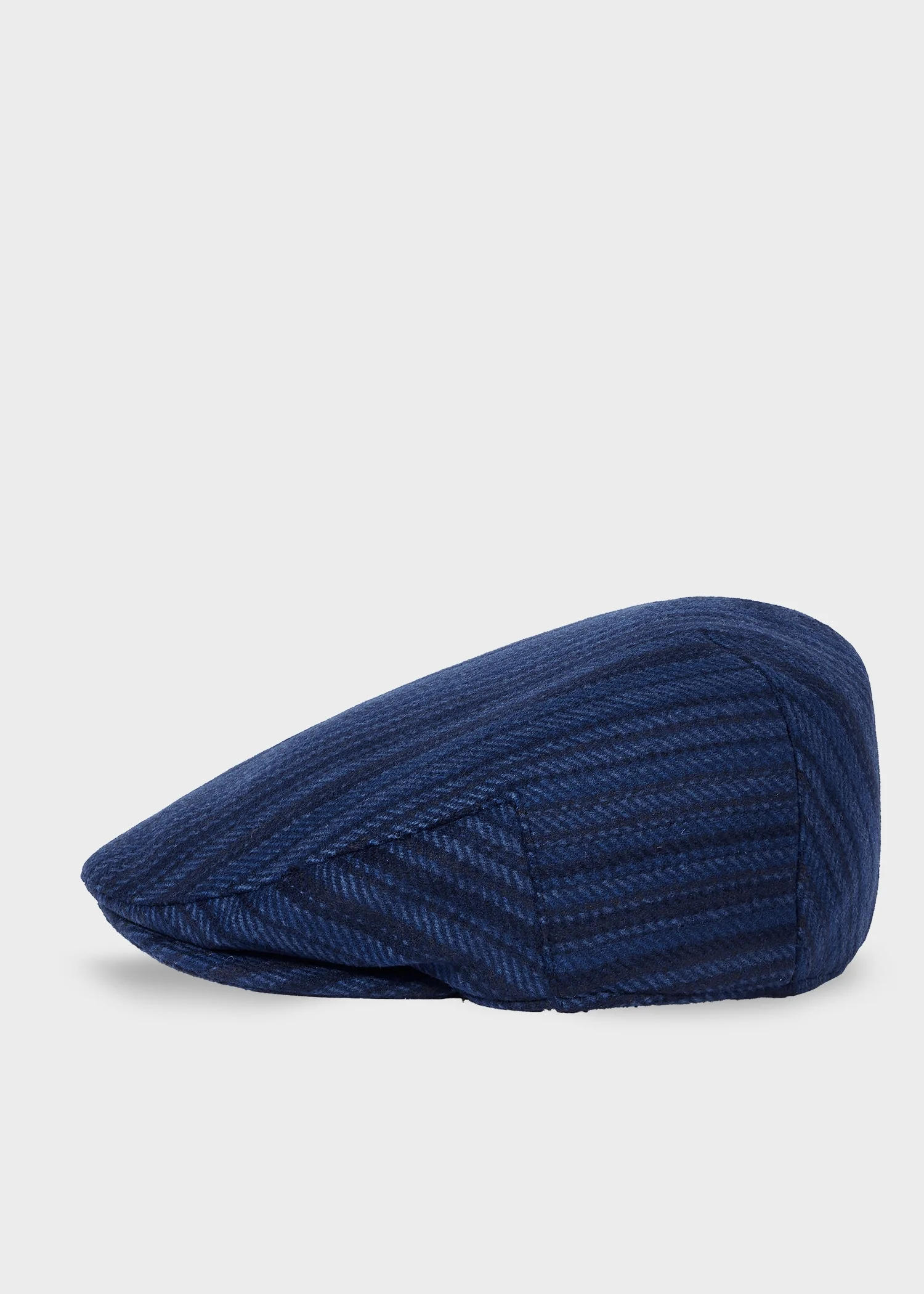 Navy 'Signature Stripe' Flat Cap - 1
