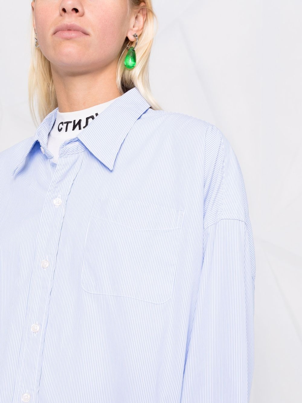 pinstripe cotton shirt - 5