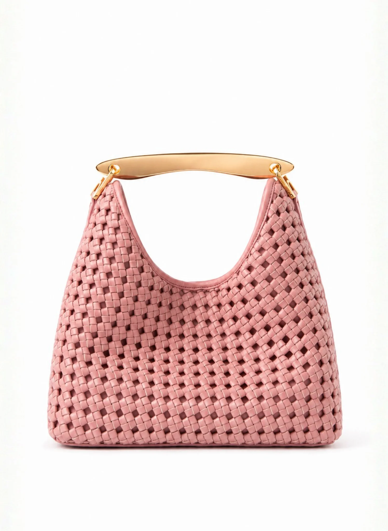 Boomerang Woven Leather Dark Pink - 1