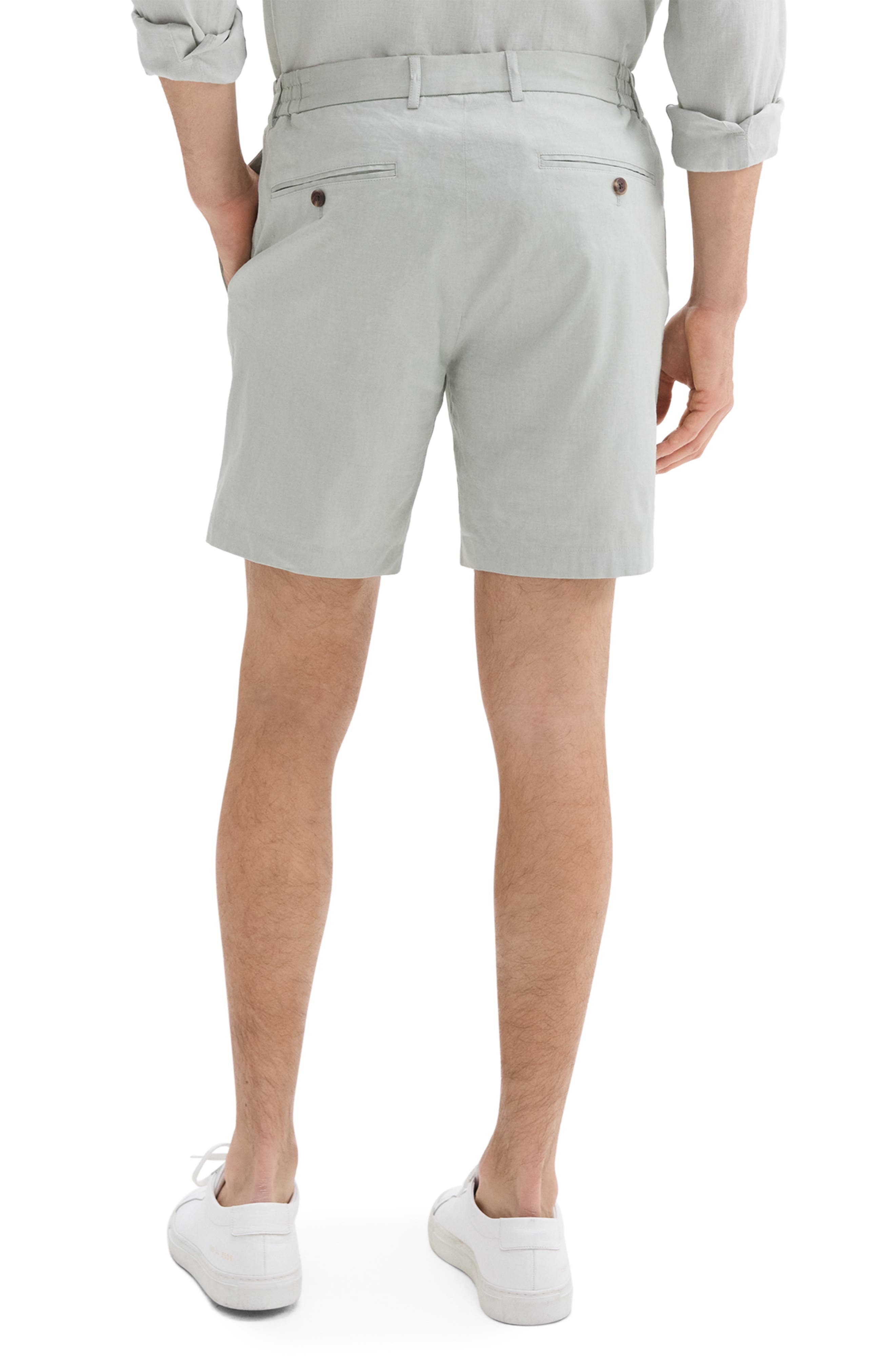 Theory Curtis Slim Fit Internal Drawstring Shorts in Light Green at Nordstrom - 2