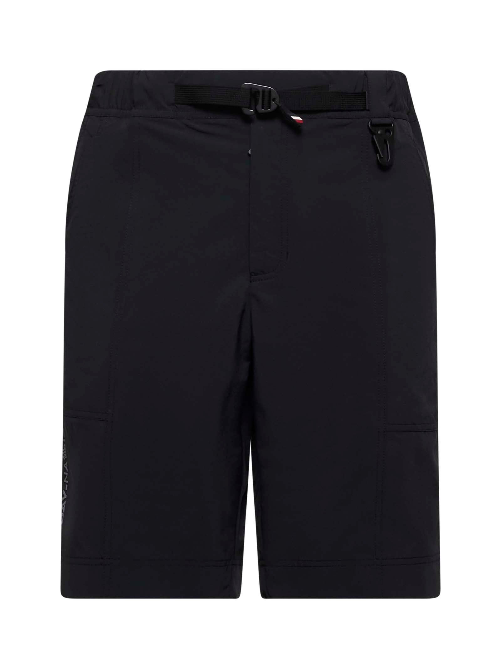 Black hardshell fabric shorts - 1