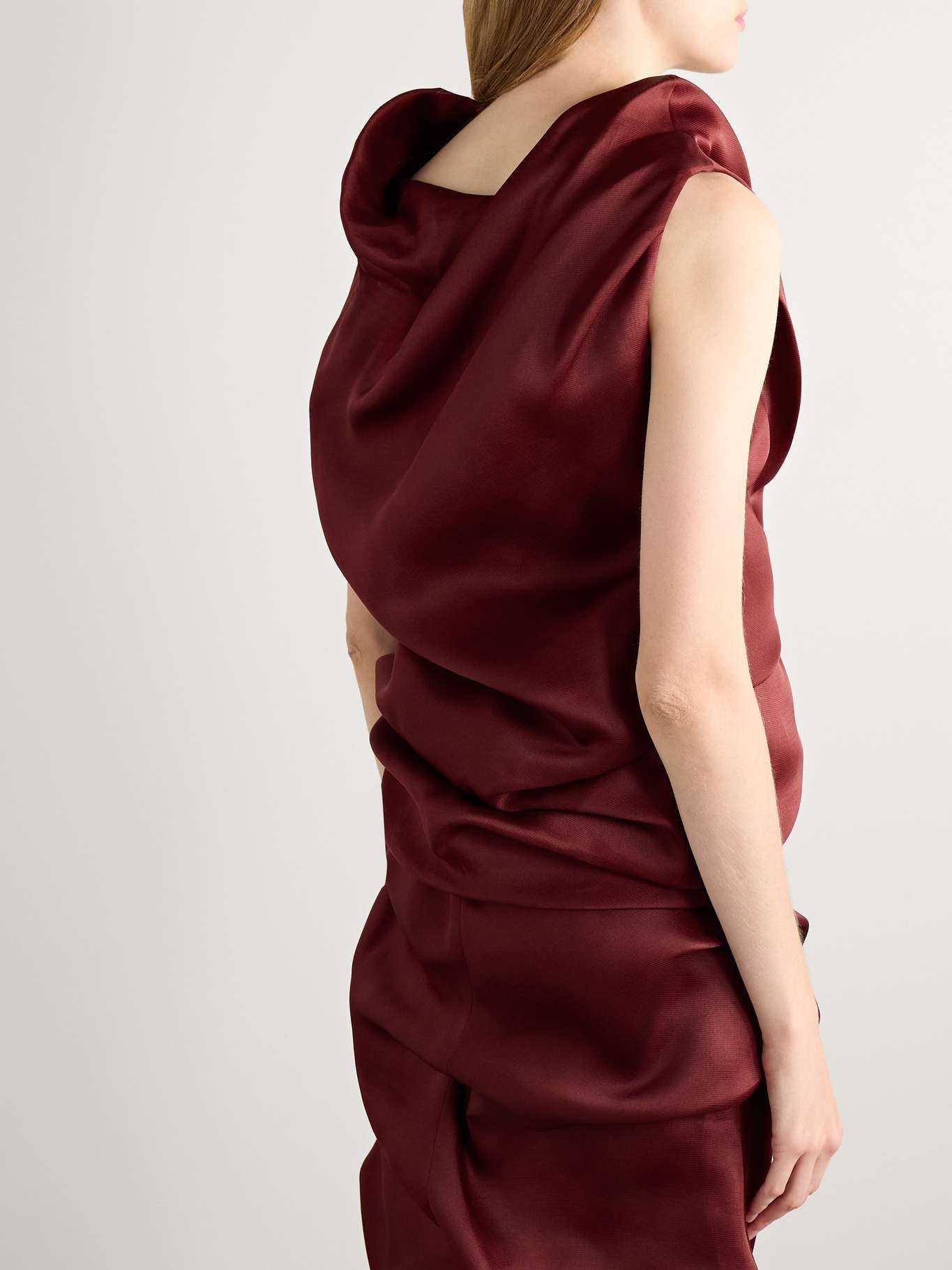 KHAITE Luola draped silk-gazar blouse | REVERSIBLE