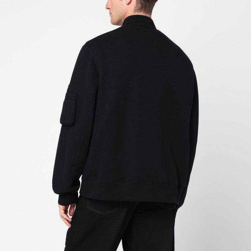 Sacai Black Zip Sweatshirt Men - 2