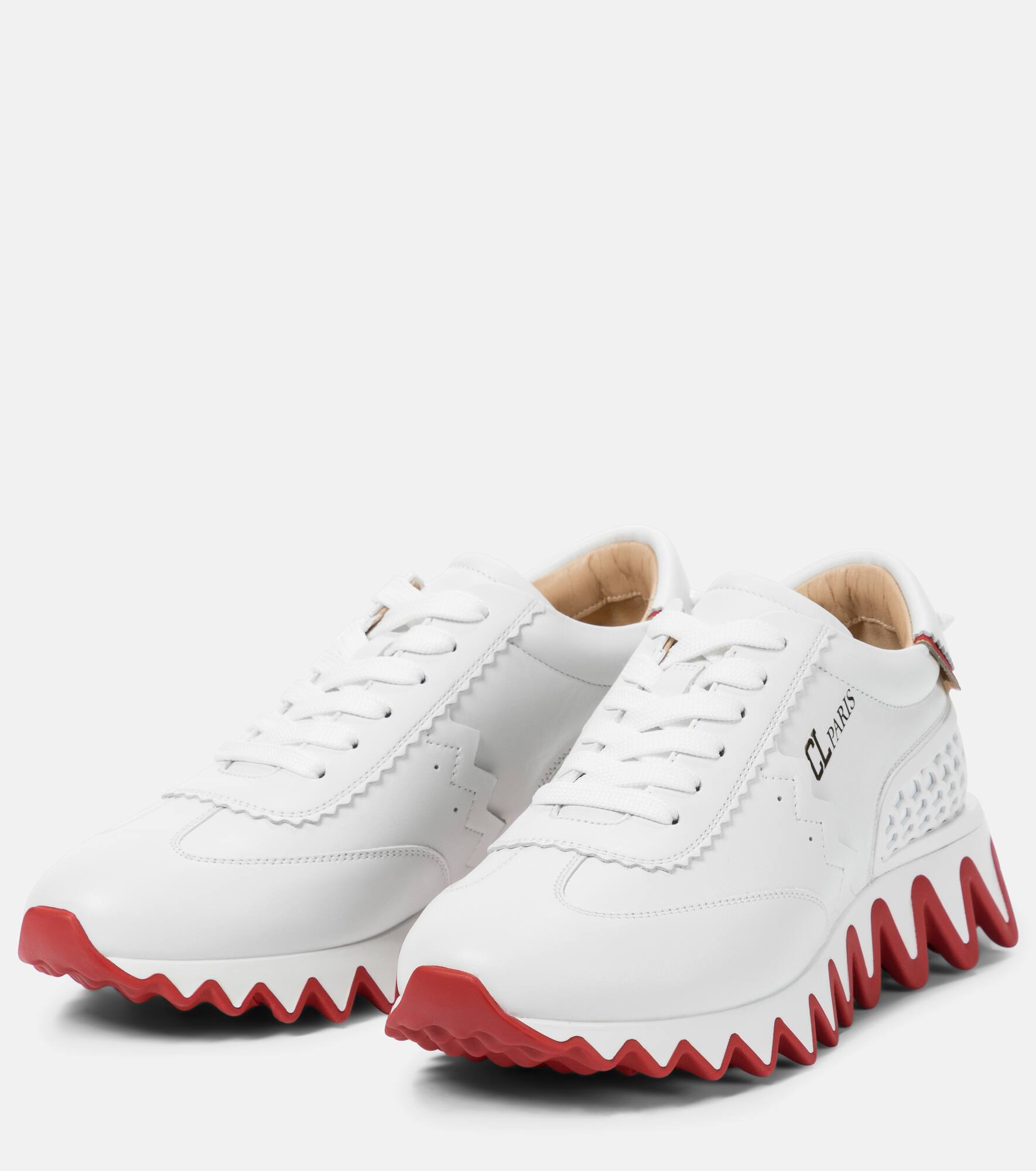 Loubishark leather sneakers - 5