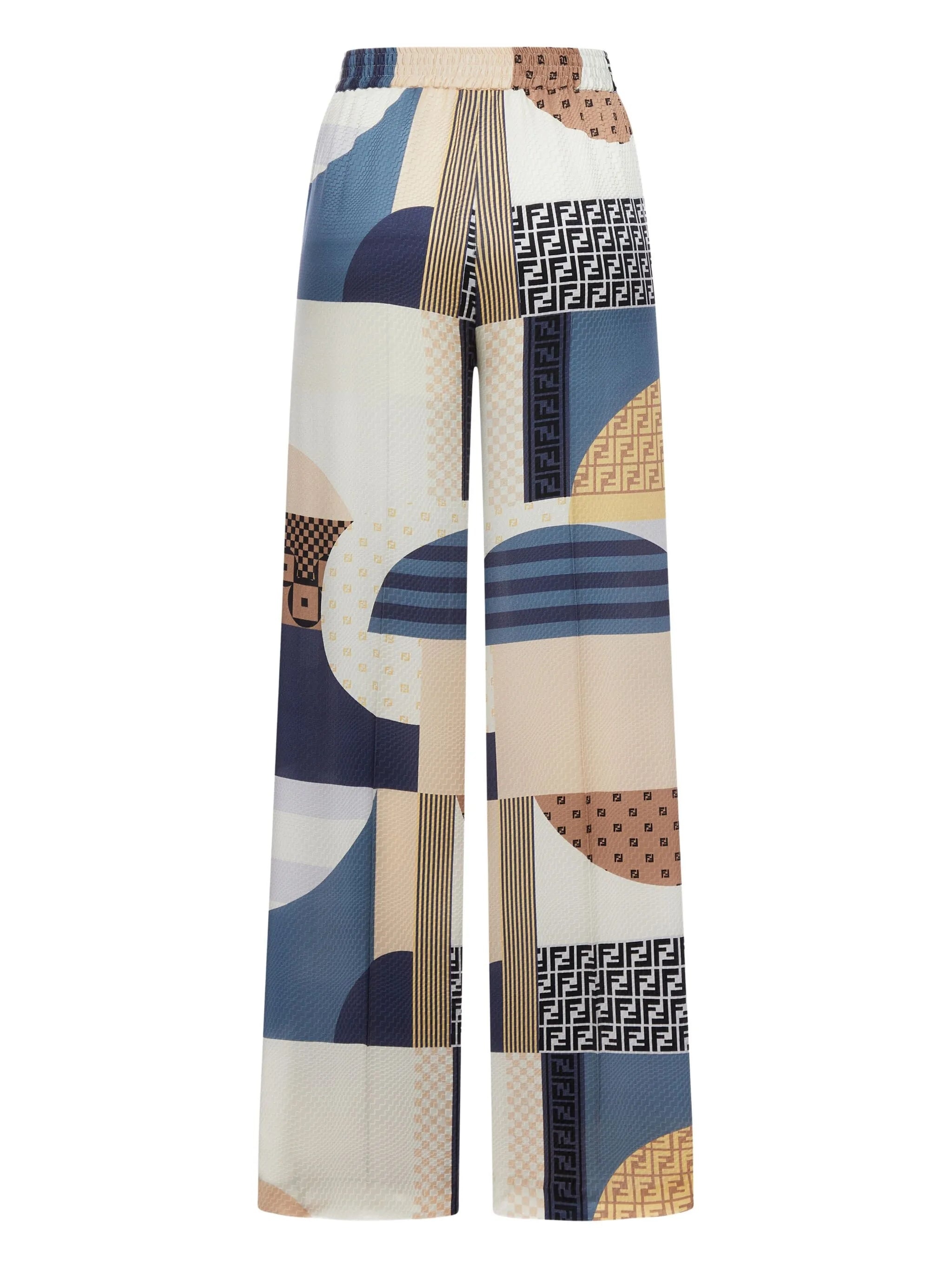 Geometric-print Wide-leg Trousers - 2