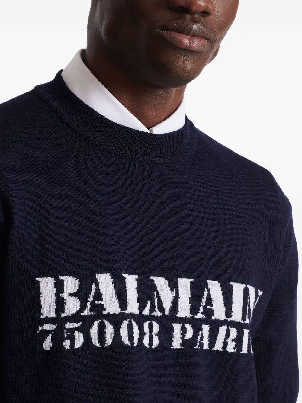 logo intarsia-knit jumper - 7
