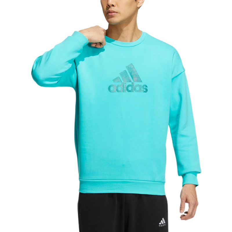 adidas Men's adidas Logo Printing Pattern Pullover Round Neck Long Sleeves Blue HM2983 outlook