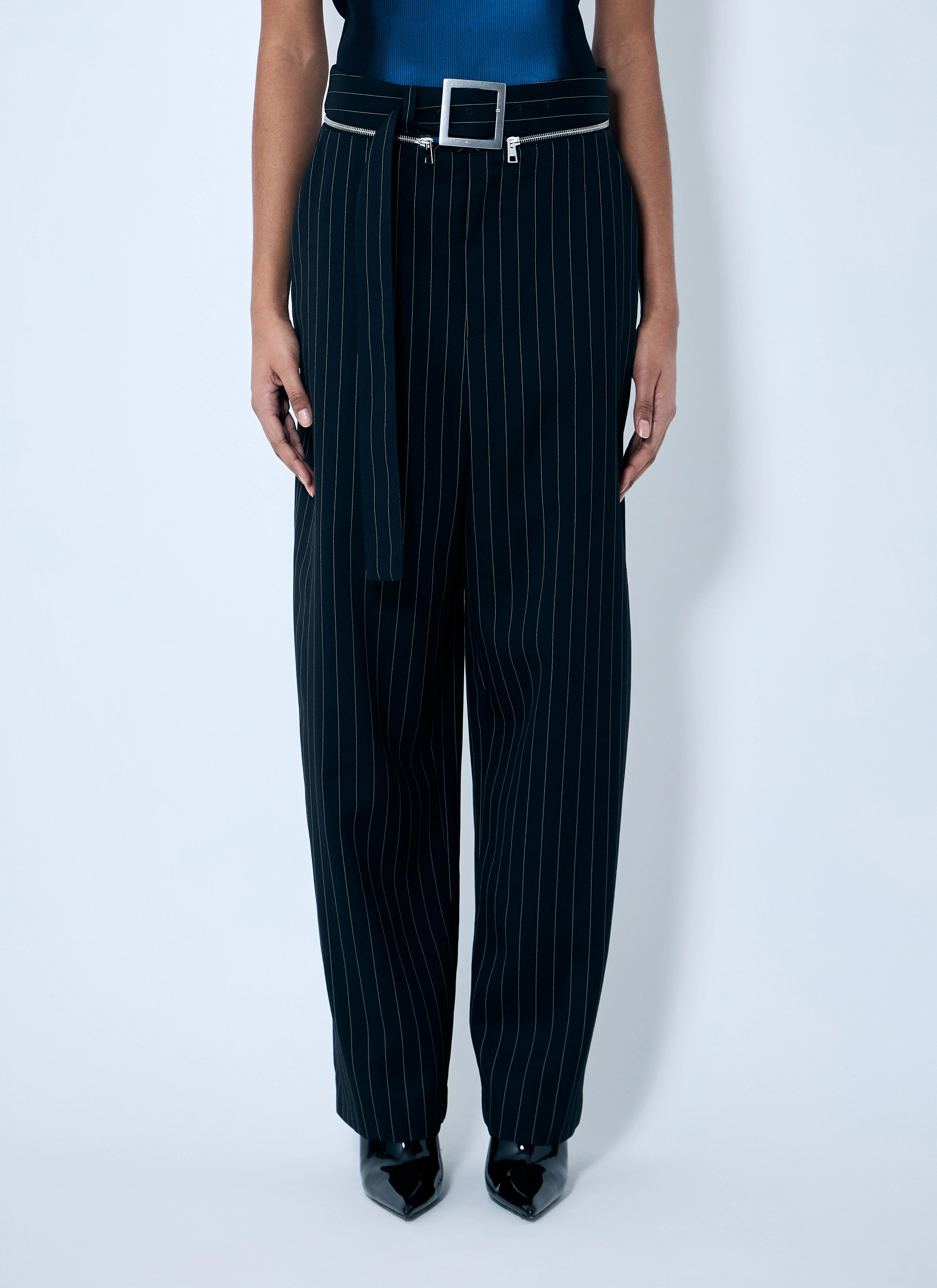 Pinstripe Wool Pants - 1