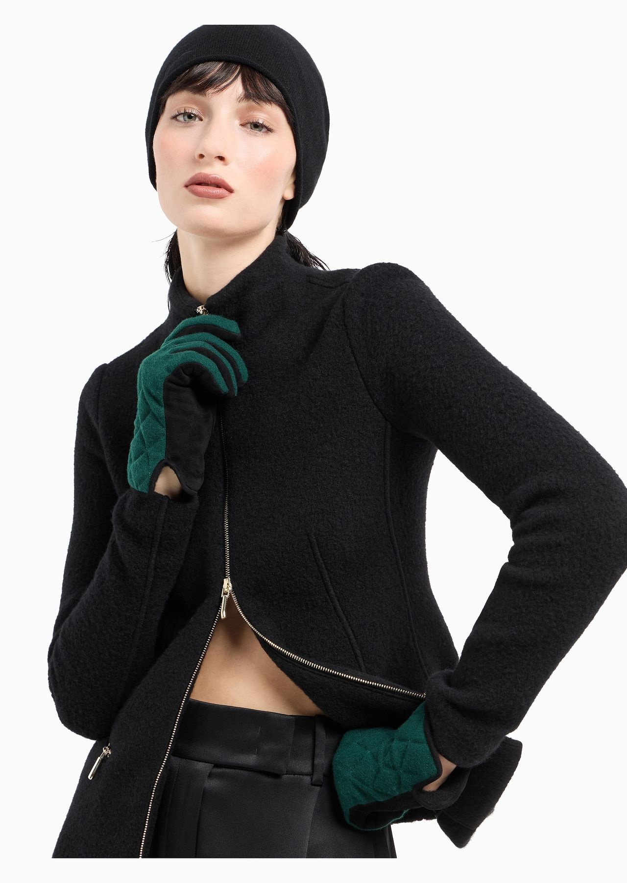 Suede and wool gloves - 3
