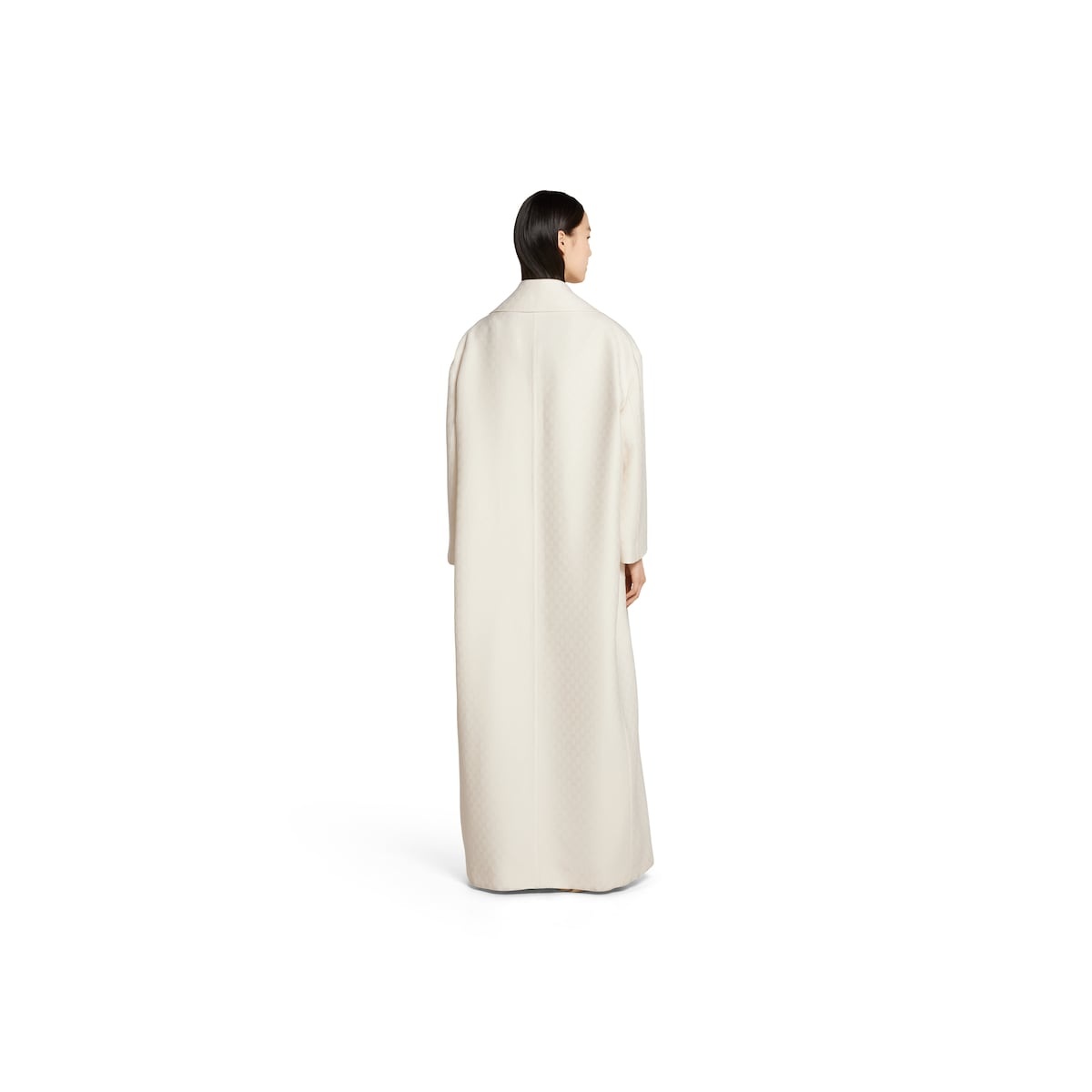 GG silk wool crêpe single-breasted coat - 4