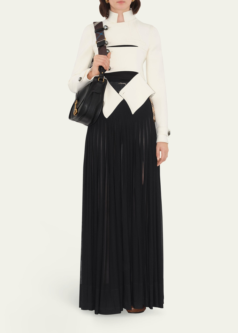 Burberry Bar Pleated Maxi Skirt With Belt outlook