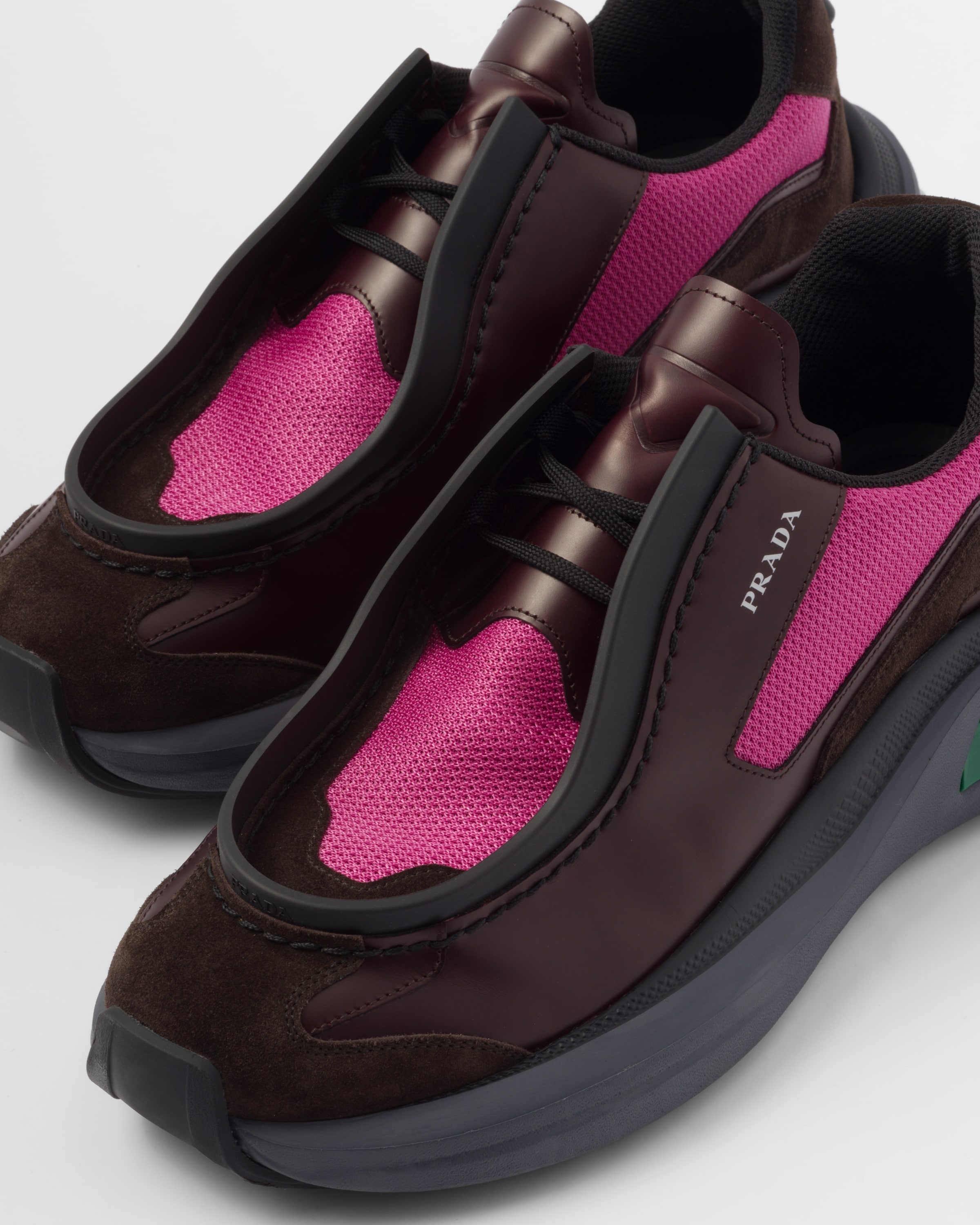 Systeme brushed leather sneakers with bike fabric and suede elements - 6