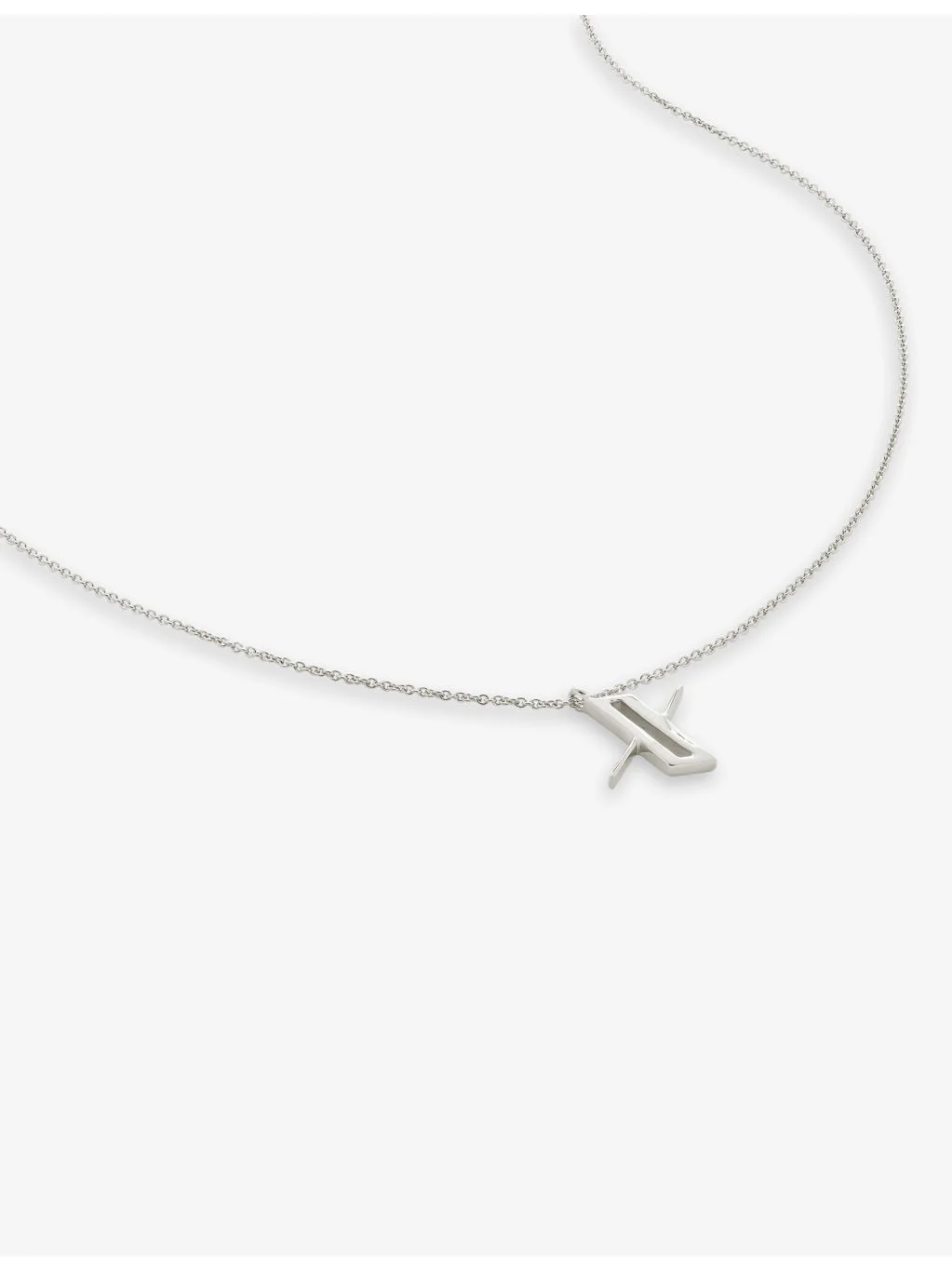 X letter-charm sterling-silver pendant necklace - 1
