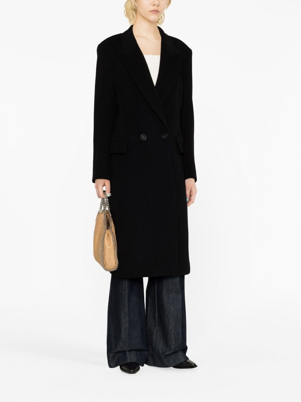 double-breasted wool coat - 2