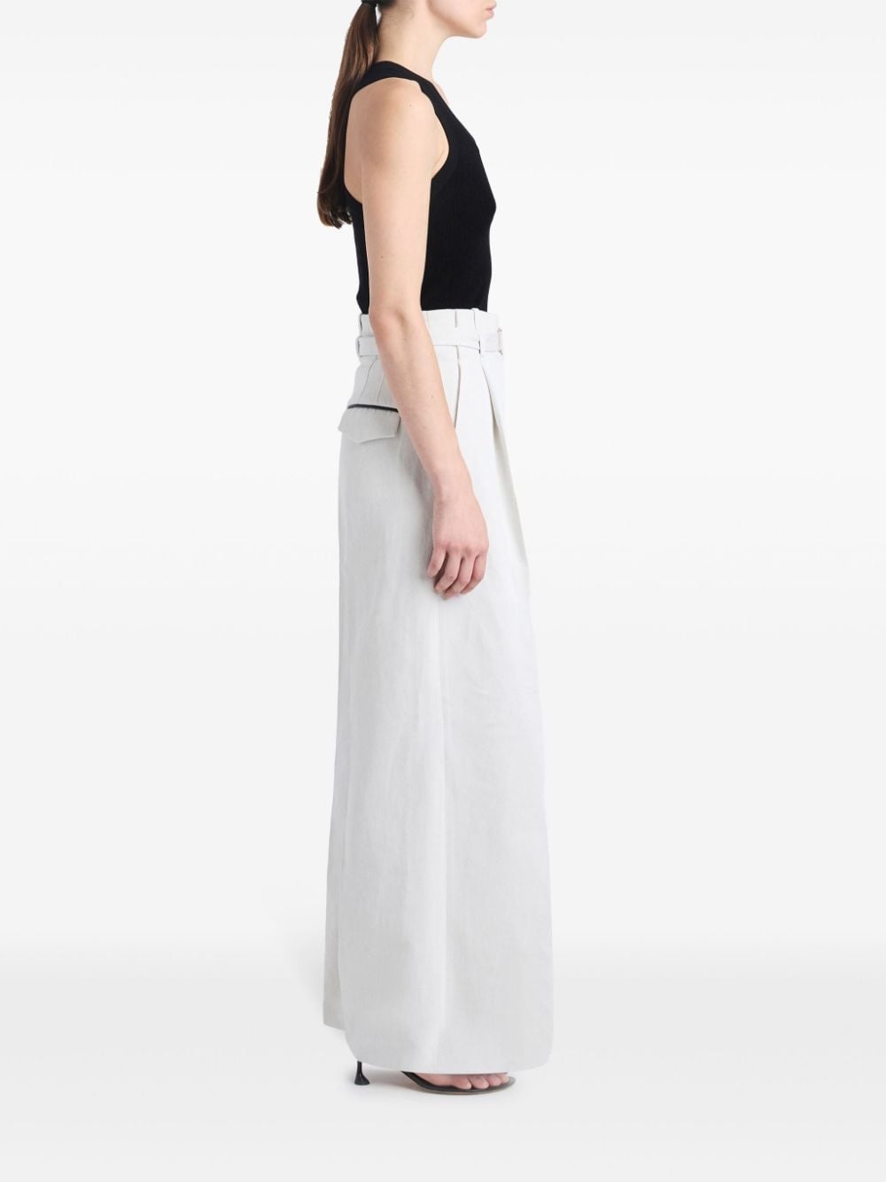 Dana high-waist cotton-linen trousers - 3