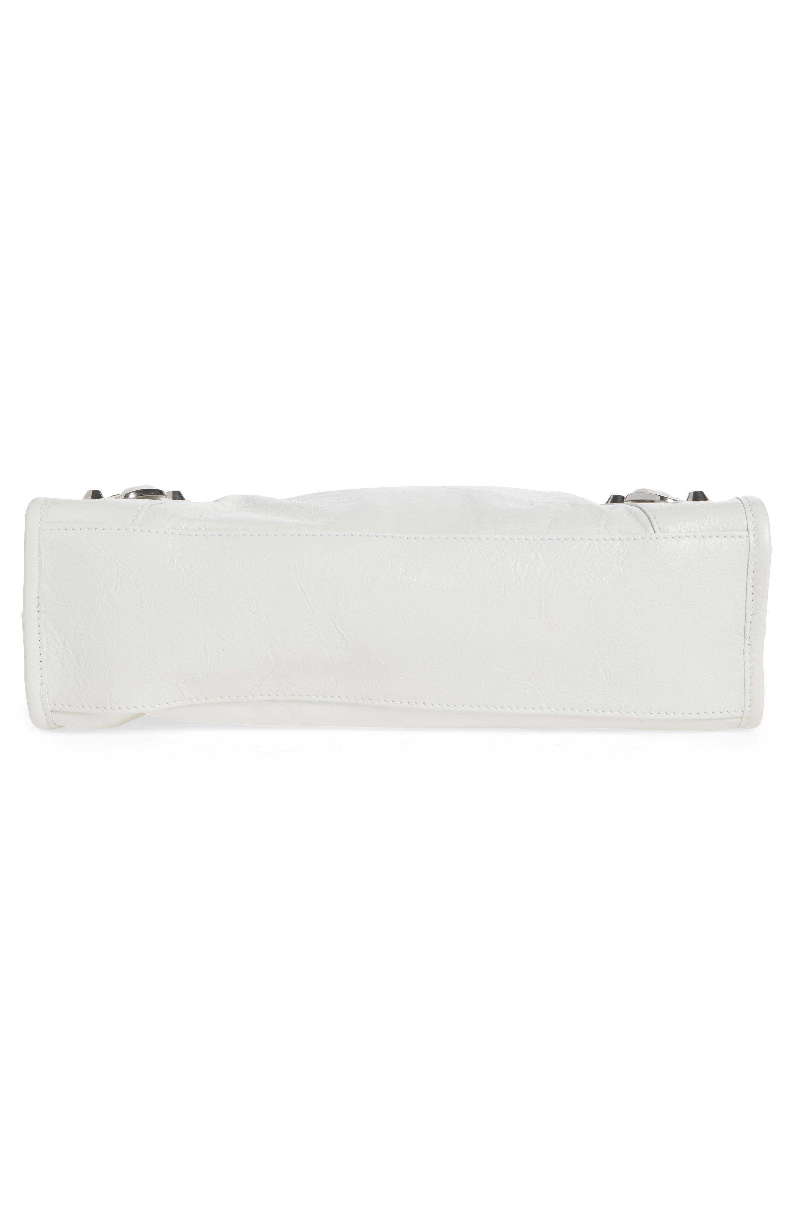 Balenciaga Small Le City Crinkle Leather Top Handle Bag in Optic White at Nordstrom - 7
