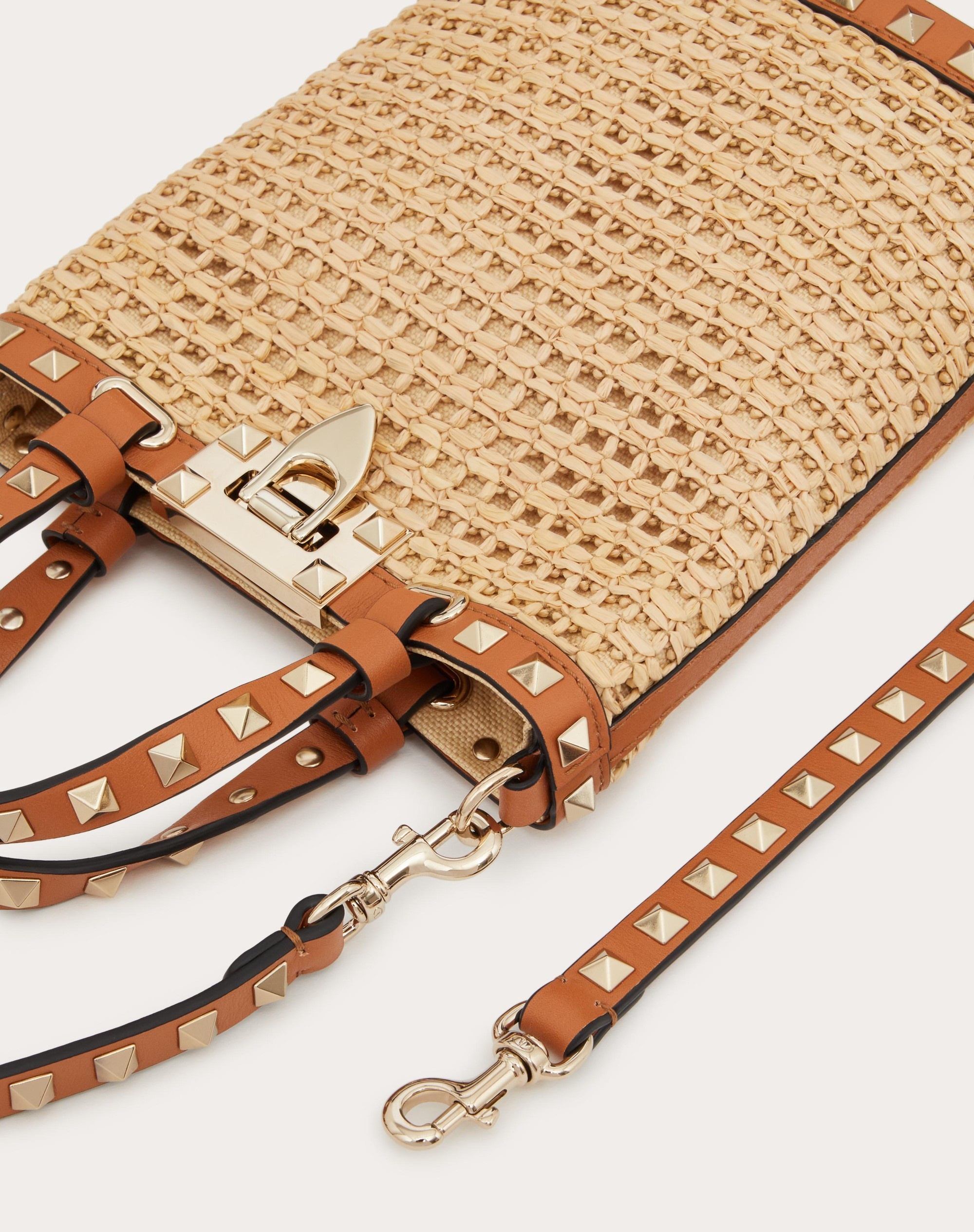 MINI ROCKSTUD RAFFIA SHOULDER BAG - 8