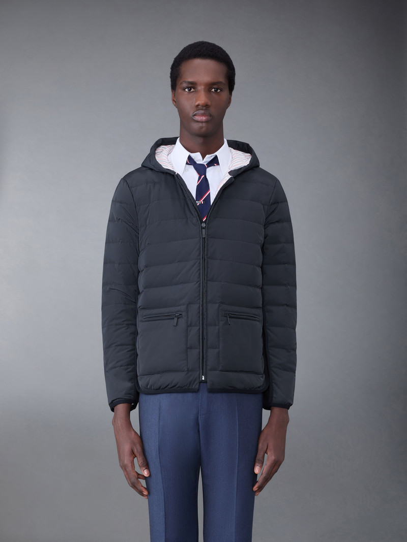 Poly Twill Rib 4-Bar Down Hooded Jacket 1