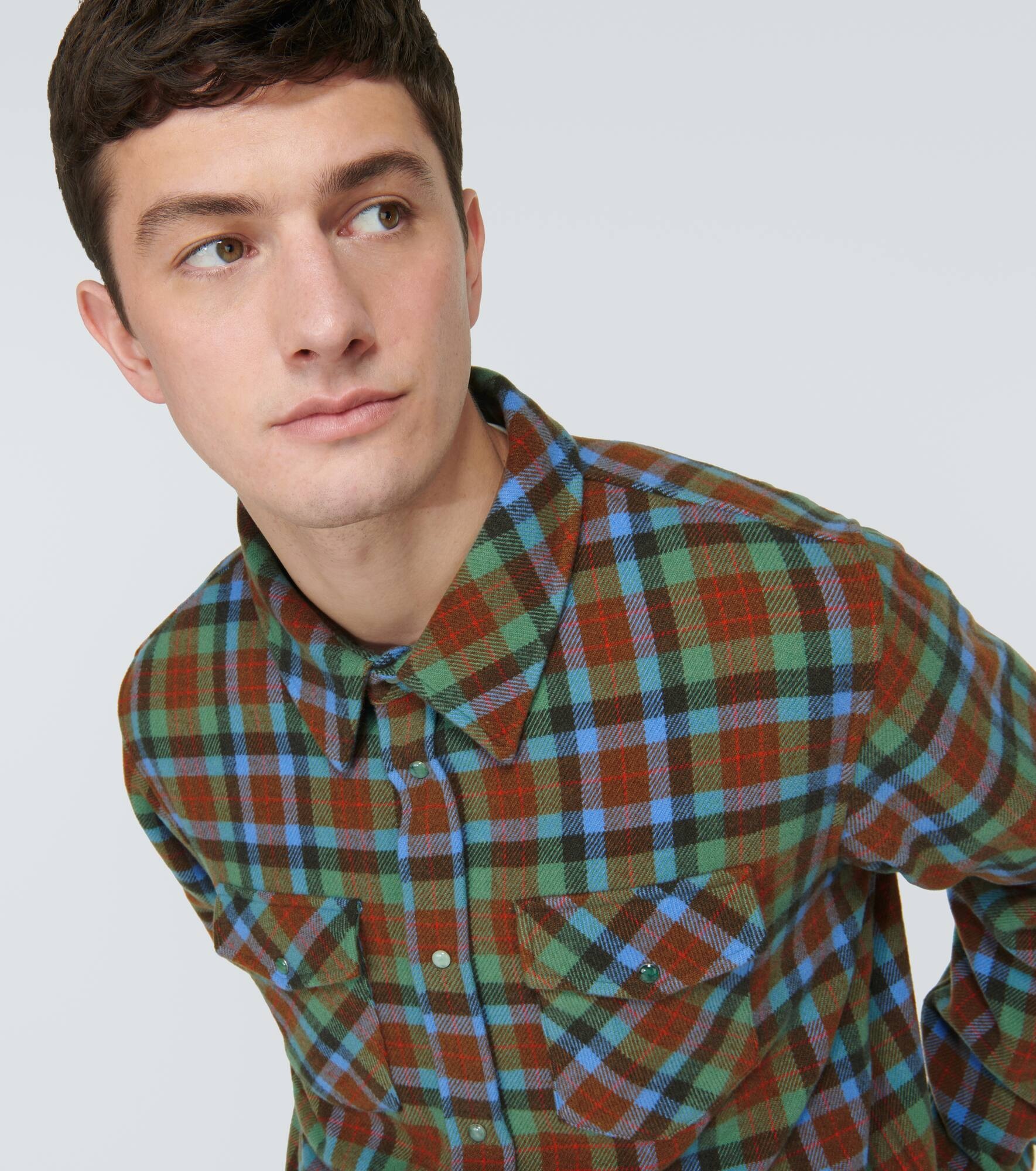 Tartan cashmere shirt - 5