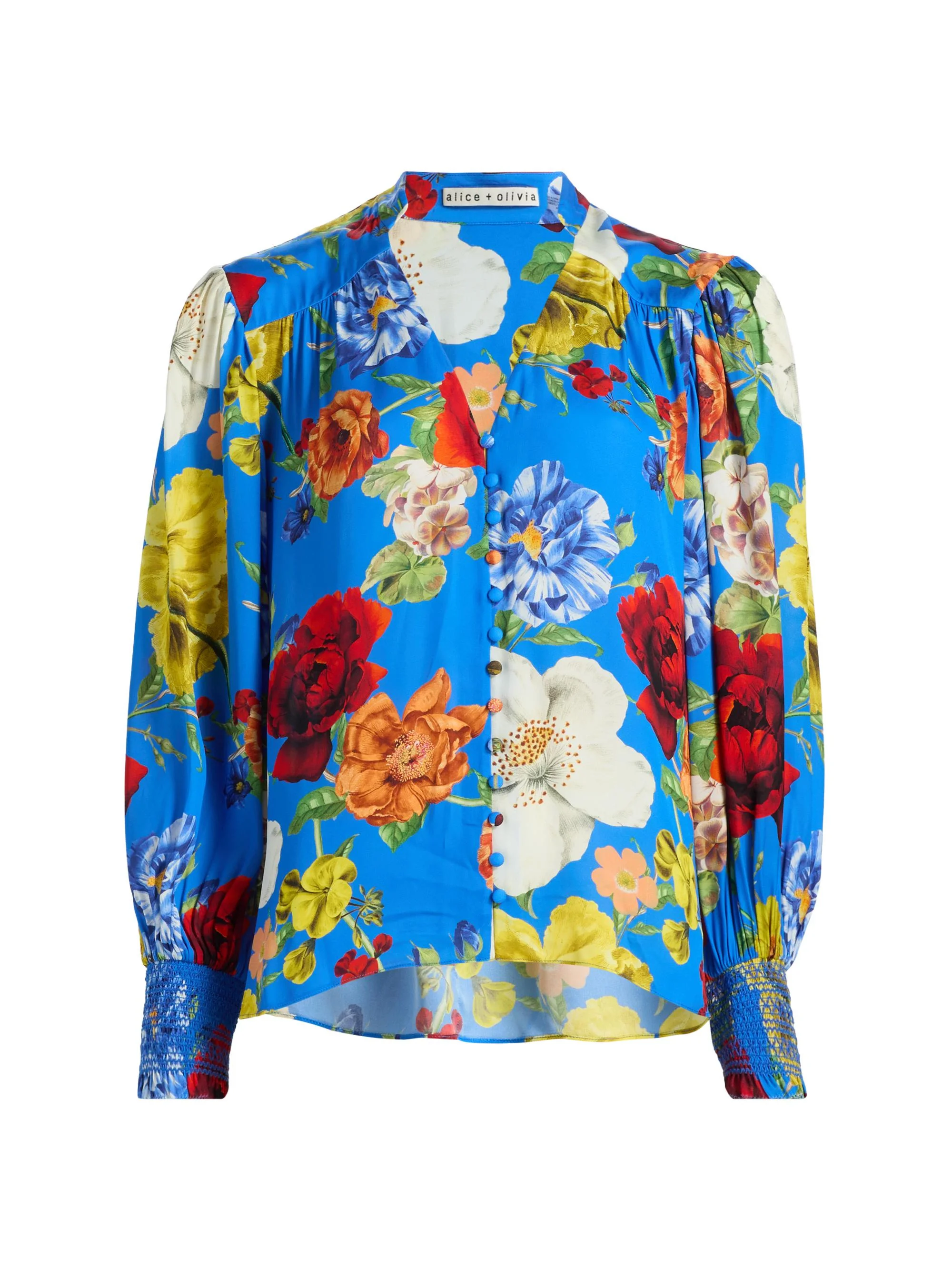 Women's Serena Floral Button-Front Blouse - Endless Blossom Blue Iris - 1