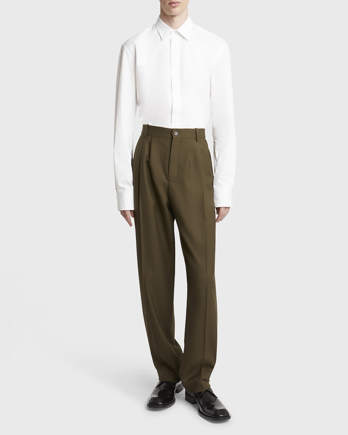 Men's Solid Cotton Sport Shirt - 1