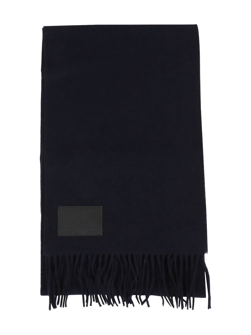 fringed logo-patch scarf - 1