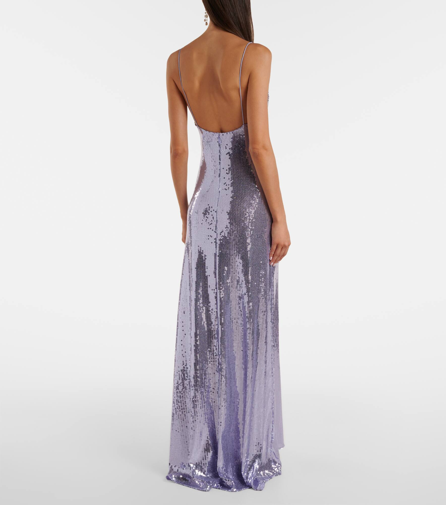 Sequined open-back gown - 3