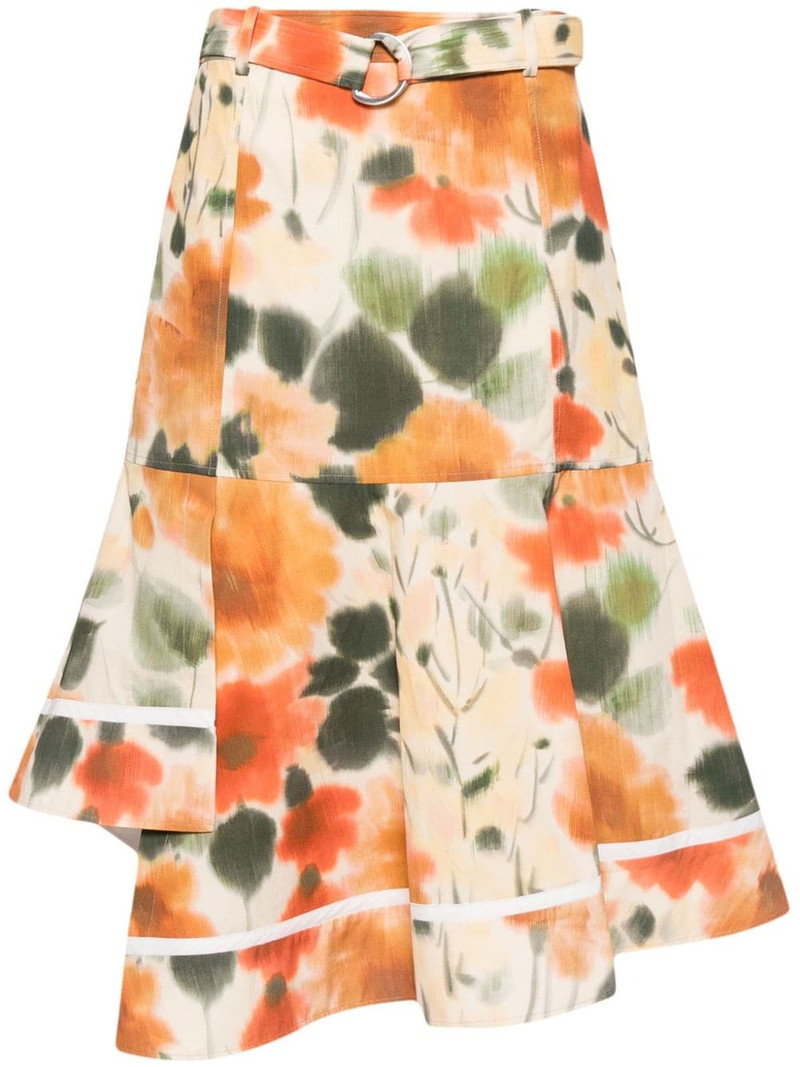 floral-printed midi skirt - 1