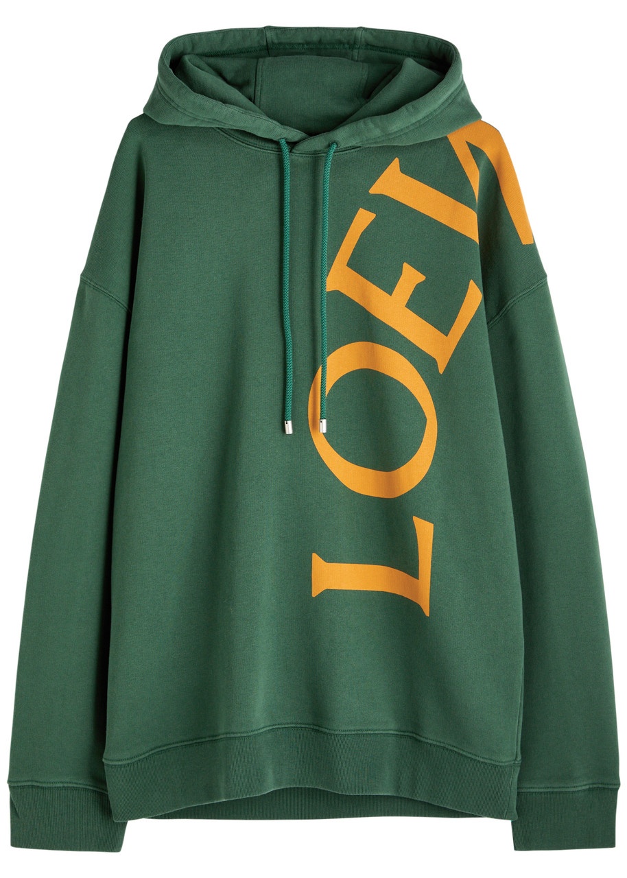 Loewe Logo-print Hooded Cotton Sweatshirt - 1