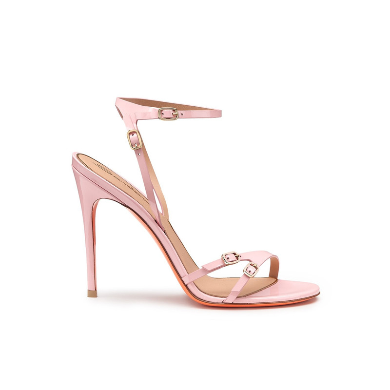 Women's pink patent leather high-heel sandal 1