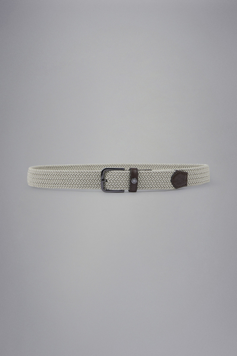 LEATHER TRIMMED ELASTIC BELT 1