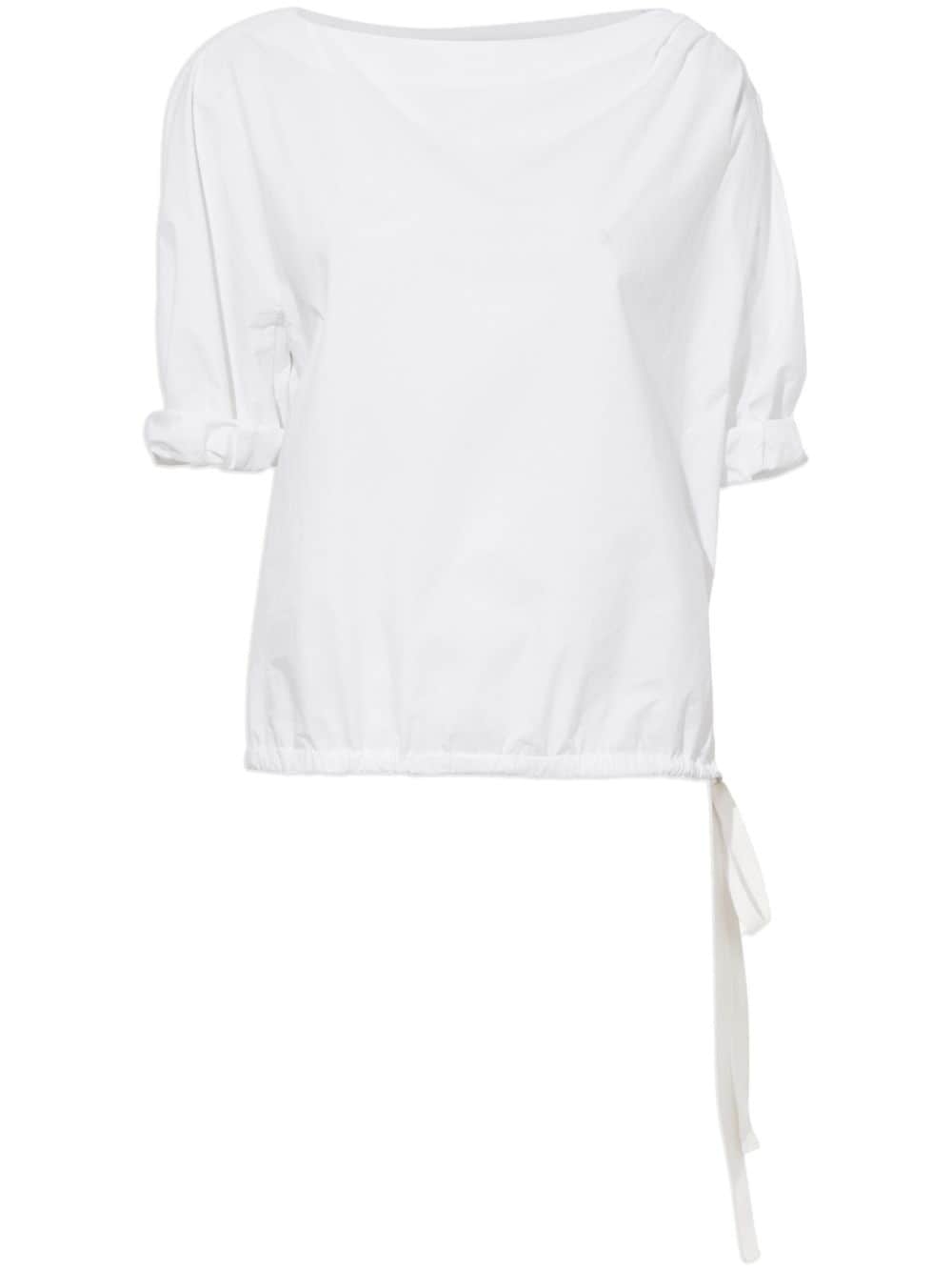 Addison puff-sleeve cotton T-shirt - 1