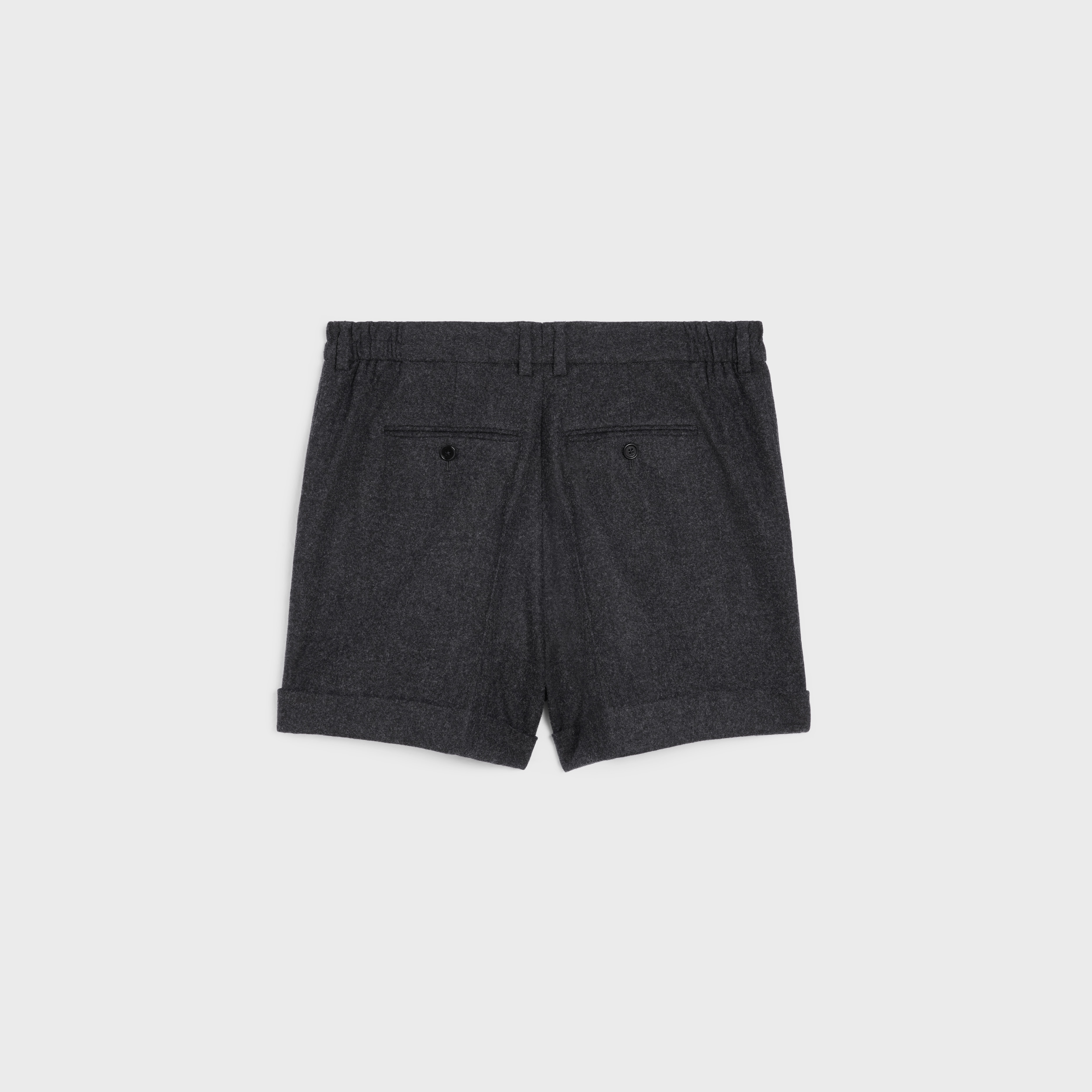 triple-pleated flannel shorts - 2