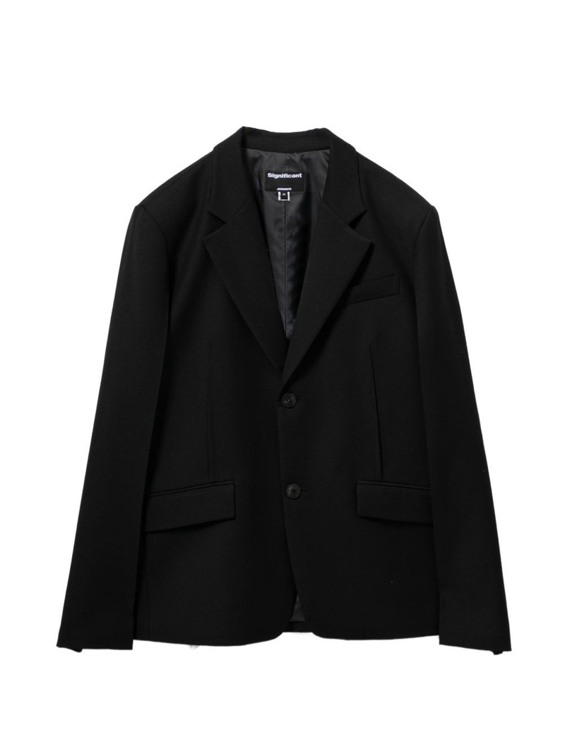 logo-embroidered single-breasted jacket 1