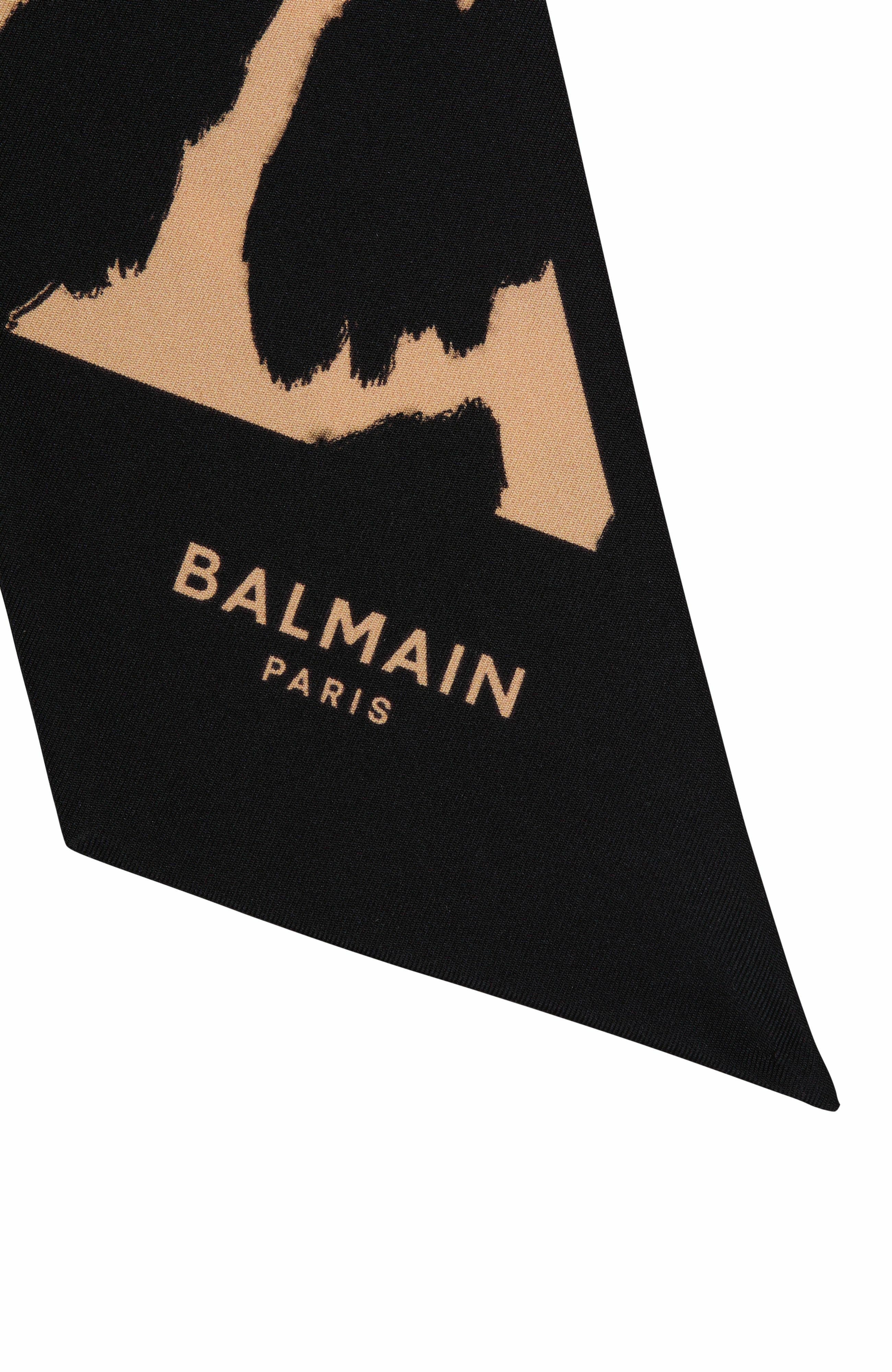 Balmain Leopard print silk bandana in Beige at Nordstrom - 2