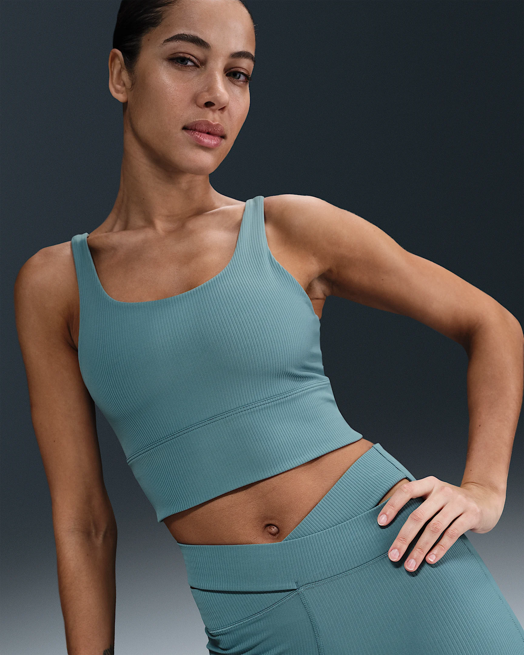 Nike Zenvy Rib Women's Light-Support Padded Longline Sports Bra - 1