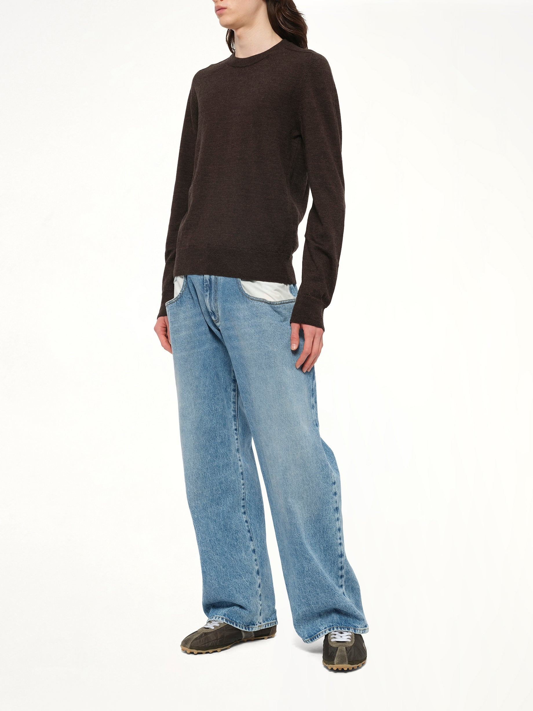 Gauge 12 Knit Sweater in Dark Brown - 4