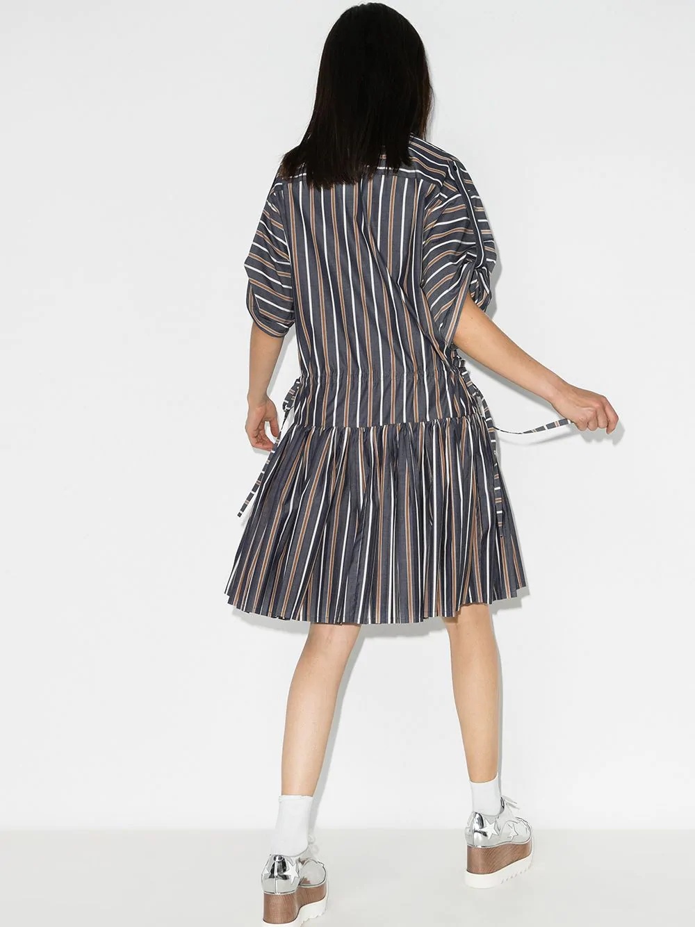 pleated striped dress - 3