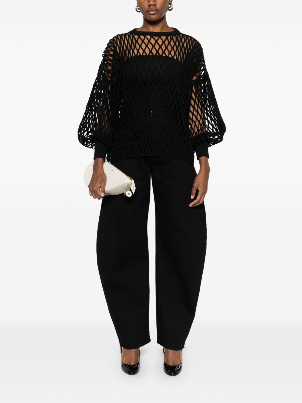 fishnet sweatshirt - 2