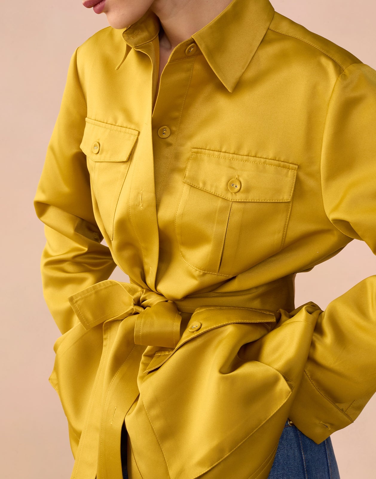 Satin Safari Jacket - 5