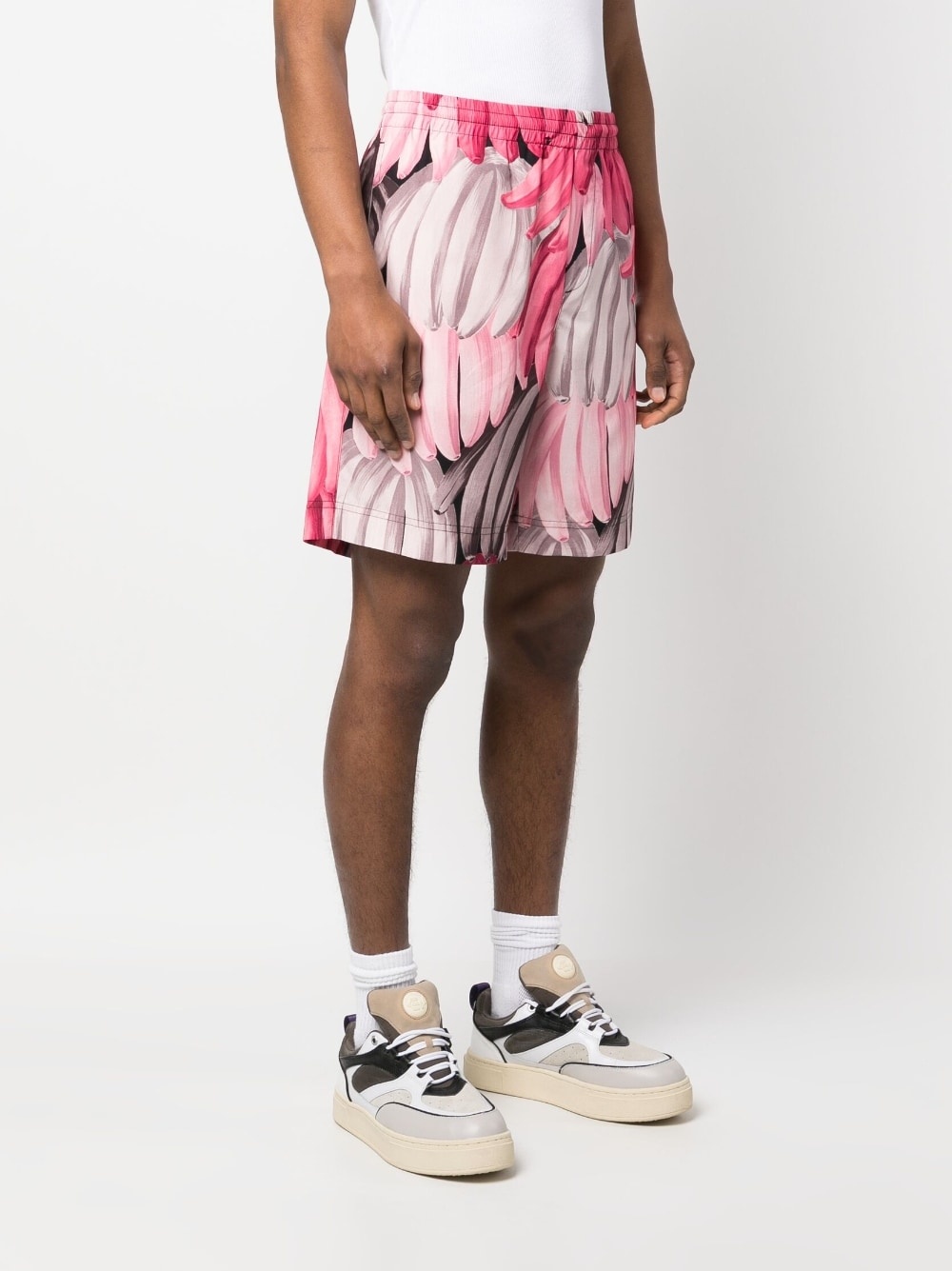 banana-print track shorts - 3
