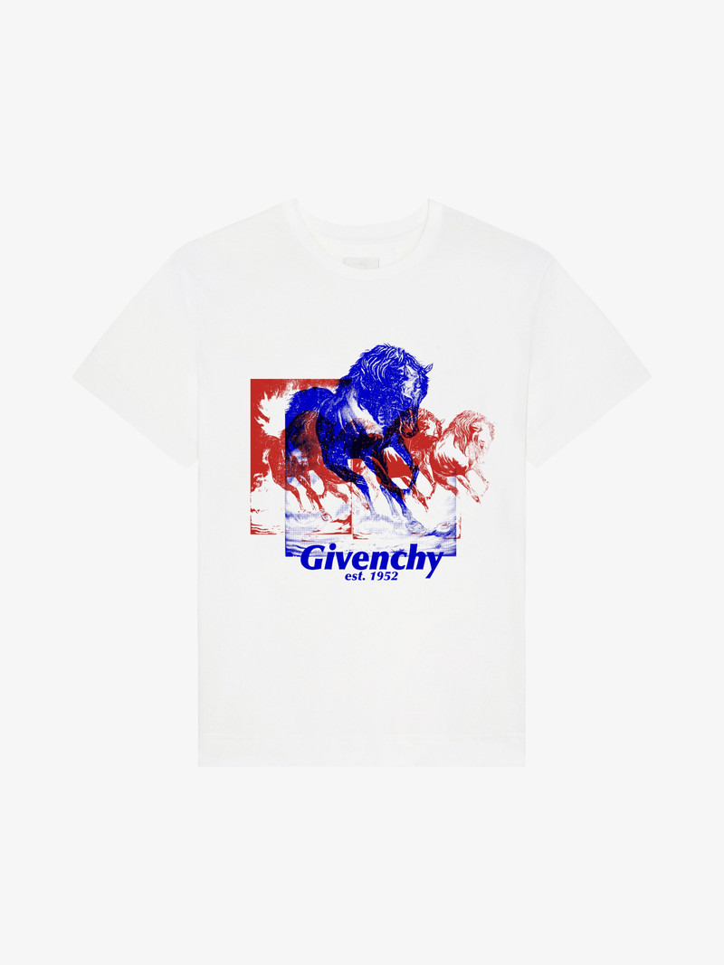 T-SHIRT IN COTTON WITH GIVENCHY HORSE PRINT 1