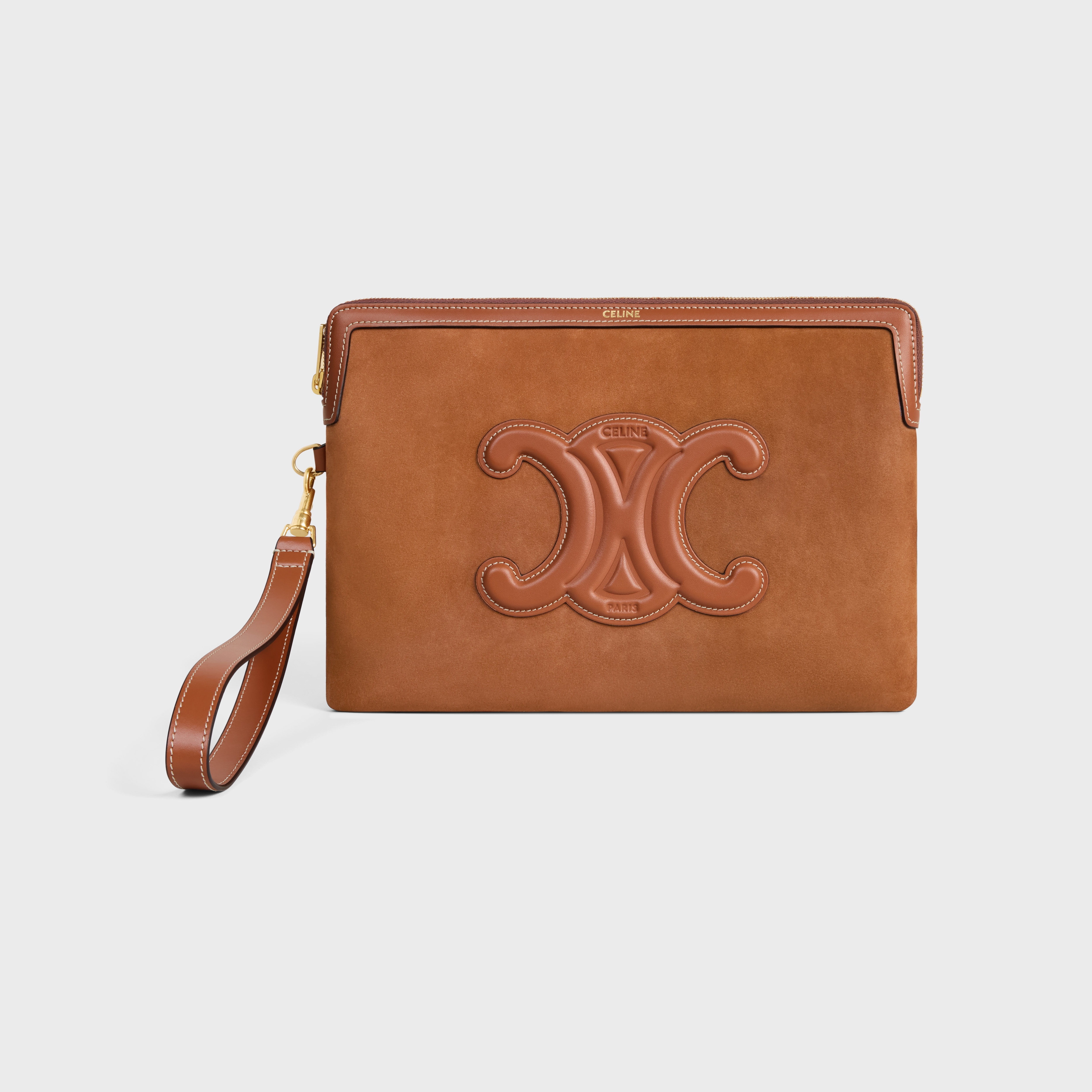 SMALL POUCH WITH STRAP Cuir Triomphe IN NUBUCK CALFSKIN - 1