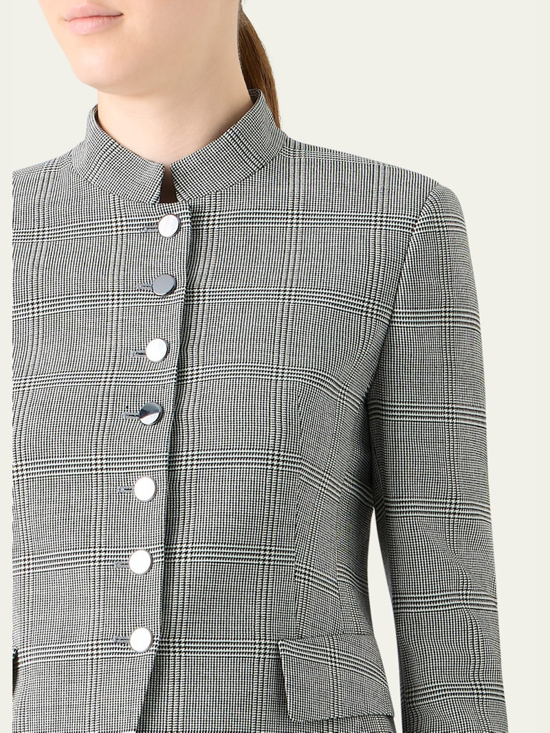 AKRIS Deva Prince Of Wales Wool Single-Breasted Jacket outlook