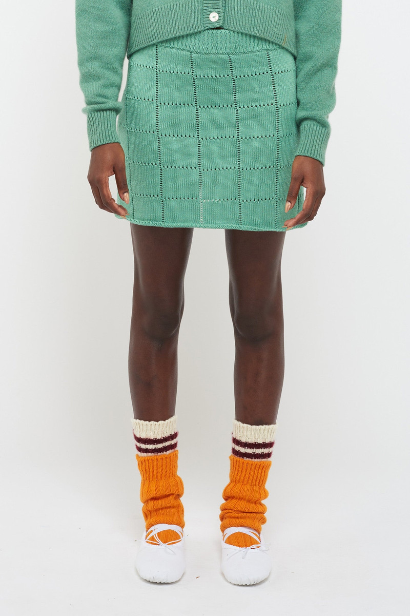 The Elder Statesman GRID POINTELLE MINI SKIRT outlook