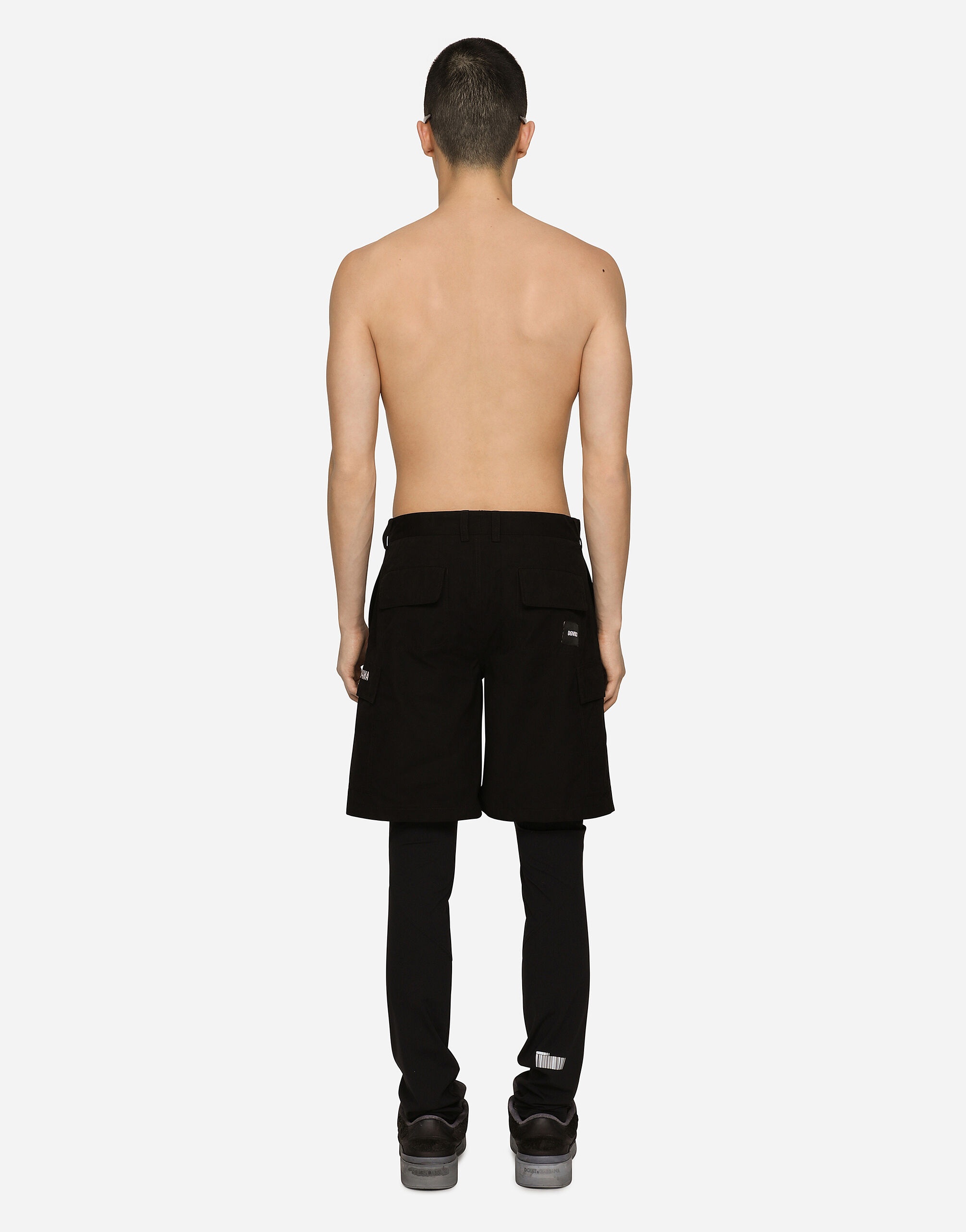 Cotton faille cargo shorts with DGVIB3 patch - 4