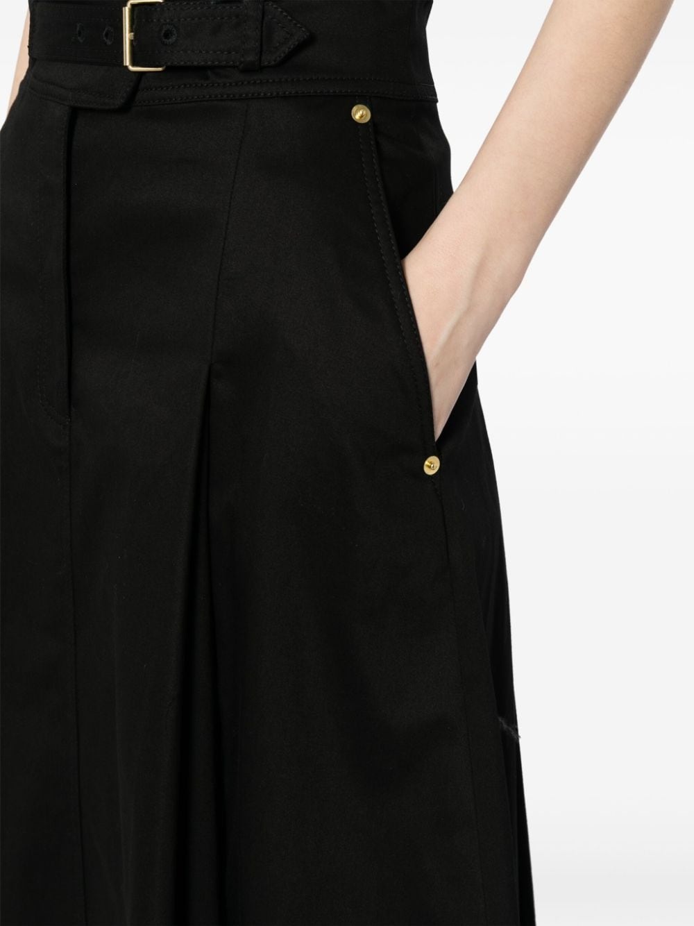 pleated cotton midi skirt - 5