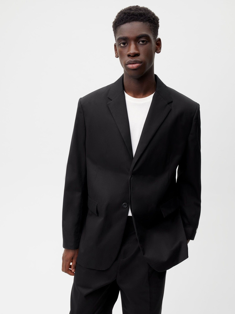 PANGAIA Men's Organic Cotton Oversized Tailored Blazer - Black outlook