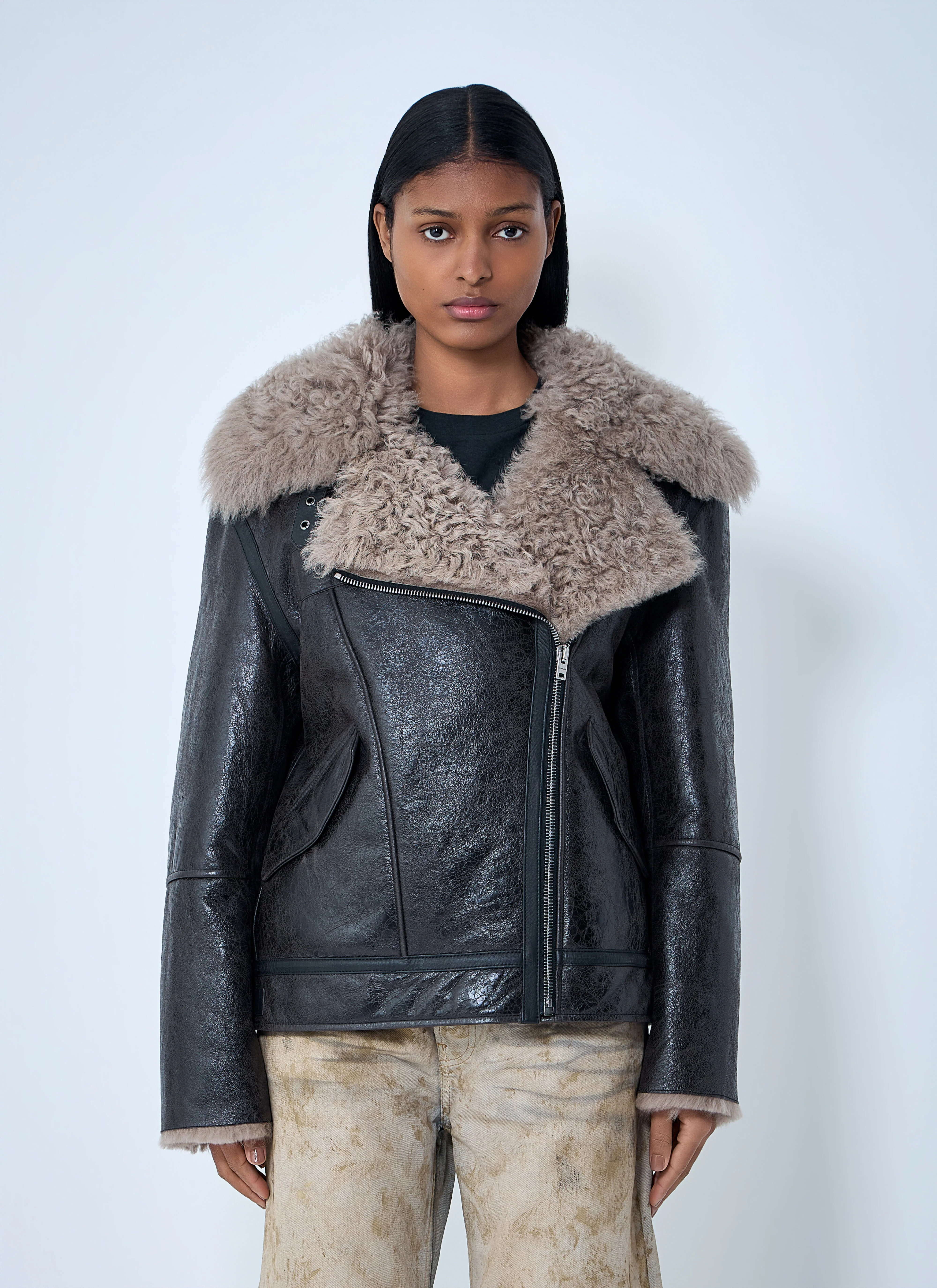 Leather Shearling Jacket - 1