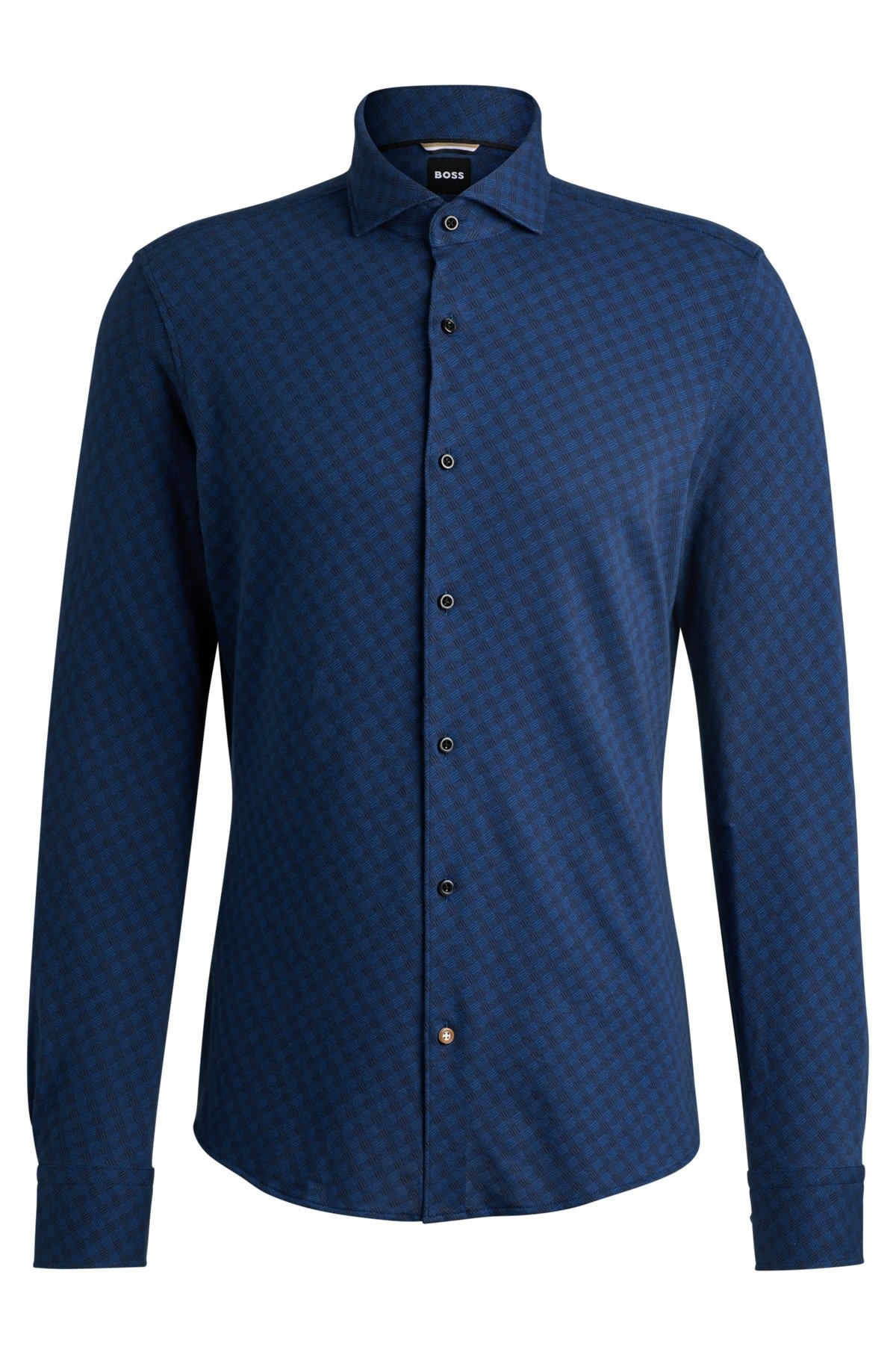 CASUAL-FIT LONG-SLEEVED SHIRT IN COTTON DOBBY - 1